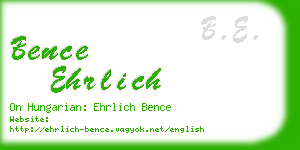 bence ehrlich business card